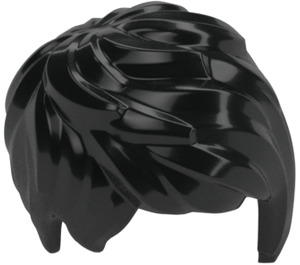 LEGO Noir Court Cheveux ébouriffés balayé à gauche (37823)