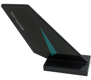 LEGO Black Shuttle Tail 2 x 6 x 4 with Dark Turquoise Triangle and 'AMG' on Both Side Sticker (6239)