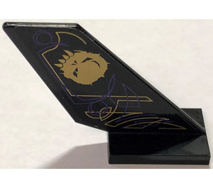 LEGO Black Shuttle Tail 2 x 6 x 4 with Gold Skull and Swirls (Right) Sticker (6239)