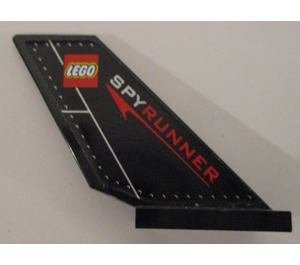 LEGO Black Shuttle Tail 2 x 6 x 4 with Lego Logo and 'SPYRUNNER' Sticker (6239)