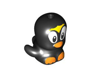 LEGO Black Sitting Bird with Yellow Patch and Large Eyes (104242)