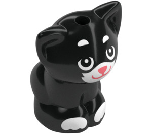 LEGO Black Sitting Cat (Small) with Pink Nose (101251)