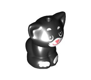 LEGO Black Sitting Cat (Small) with Pink Nose (101251)