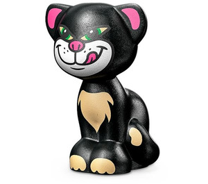 LEGO Negro Sitting Gato con Mueca y Tongue Out (47107 / 67995)