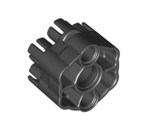 LEGO Black Six Shooter Housing Angled Barrels (18588)