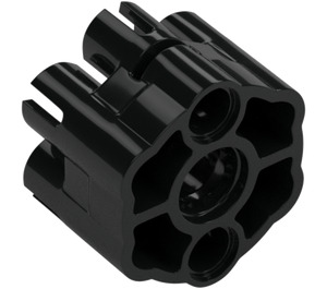 LEGO Black Six Shooter Housing (Rounded Barrels) (77257)