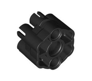 LEGO Black Six Shooter Housing Rounded Barrels (77257)
