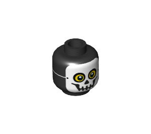 LEGO Schwarz Skelett Guy Minifigure Kopf (Einbau-Vollbolzen) (3626 / 22267)