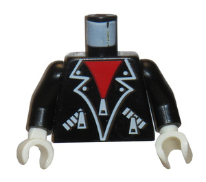 LEGO Black Skeleton with Leather Jacket and Top Hat Torso (973)