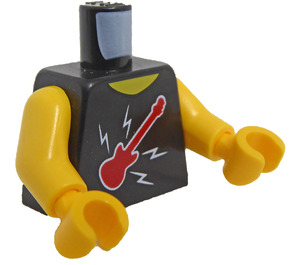 LEGO Schwarz Sleveless Tour Shirt mit rot Electric Guitar Torso (973 / 76382)