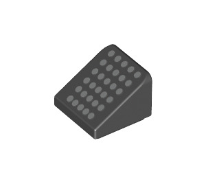 LEGO Schwarz Steigung 1 x 1 (31°) mit Grau Dots (35338 / 72297)