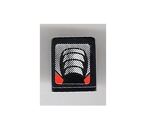 LEGO Black Slope 1 x 1 (31°) with Silver and Red Air Intake Sticker (50746)
