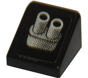 LEGO Zwart Helling 1 x 1 (31°) met Twin Uitlaat 8301 Links Sticker (50746)