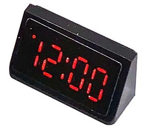 LEGO Schwarz Steigung 1 x 2 (31°) mit Digital Clock Aufkleber (85984)