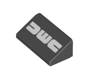 LEGO Zwart Helling 1 x 2 (31°) met DMC logo (69164 / 85984)