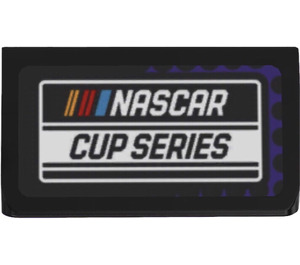 LEGO Black Slope 1 x 2 (31°) with ‘NASCAR CUP SERIES’ (Left) Sticker (85984)