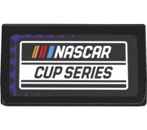 레고 검은색 경사 1 x 2 (31°) ~와 함께 ‘NASCAR 컵 SERIES’ (오른쪽) 상표 (85984)