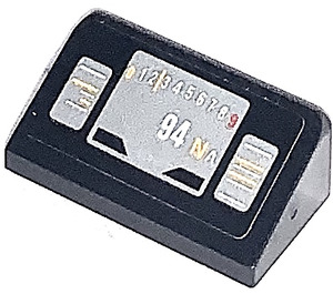 LEGO Black Slope 1 x 2 (31°) with Speedometer 94 Sticker (85984)