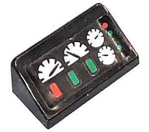 LEGO Black Slope 1 x 2 (31°) with Speedometer  Sticker (85984)