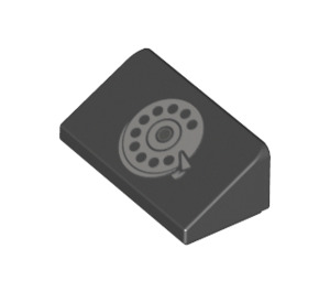 LEGO Noir Pente 1 x 2 (31°) avec Telephone Dial (72187 / 85984)