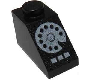 LEGO Noir Pente 1 x 2 (45°) avec blanc Rotary Phone (3040)