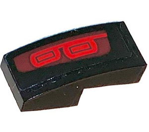 LEGO Black Slope 1 x 2 Curved with Back Lights Left Side Sticker (11477)
