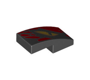 LEGO Noir Pente 1 x 2 Incurvé avec rouge et Eye Droite (11477 / 38868)