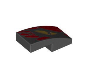 LEGO Black Slope 1 x 2 Curved with Red and Eye Right (11477 / 38868)