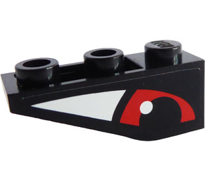 LEGO Noir Pente 1 x 3 (25°) Inversé avec rouge Eye Droite Autocollant (4287)