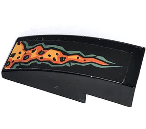 LEGO Black Slope 1 x 3 Curved with Lava (left) Sticker (50950)
