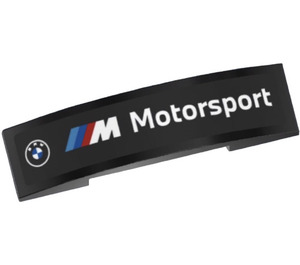 LEGO Black Slope 1 x 4 Curved Double with BMW and M-Sport Logos and ‘Motorsport’ Sticker (93273)