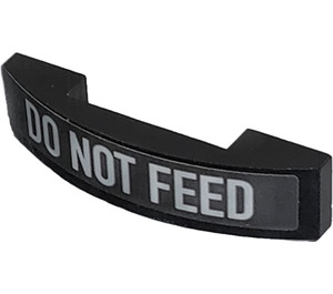LEGO Black Slope 1 x 4 Curved Double with 'DO NOT FEED' Sticker (93273)