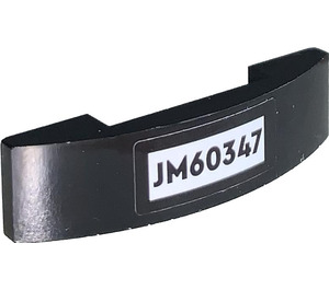 LEGO Black Slope 1 x 4 Curved Double with JM60347 Sticker (93273)