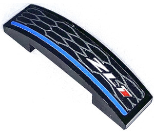 LEGO Black Slope 1 x 4 Curved Double with Radiator Grille ZL1 Sticker (93273)