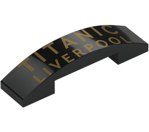 LEGO Black Slope 1 x 4 Curved Double with TITANIC LIVERPOOL (79425 / 93273)