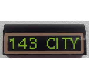 LEGO Black Slope 1 x 4 Curved with '143 CITY' Sticker (6191)