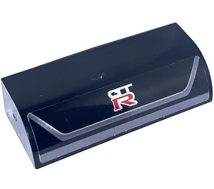 LEGO Black Slope 1 x 4 Curved with GT R Sticker (6191)