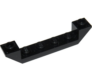 LEGO Zwart Helling 1 x 6 (45°) Dubbele Omgekeerd met Open Midden (52501)