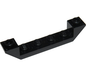 LEGO Black Slope 1 x 6 (45°) Double Inverted with Open Center (52501)