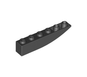 LEGO Zwart Helling 1 x 6 Gebogen Omgekeerd (41763 / 42023)
