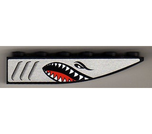 LEGO Black Slope 1 x 6 Curved Inverted with Shark Right Sticker (41763)
