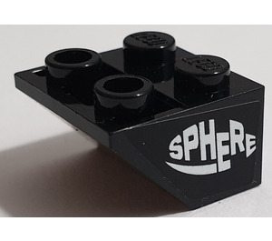 LEGO Black Slope 2 x 2 (45°) Inverted with 'SPHERE' Sticker with Flat Spacer Underneath (3660)