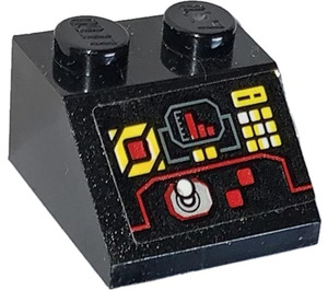 LEGO Noir Pente 2 x 2 (45°) avec Controls et Joystick Autocollant (3039)