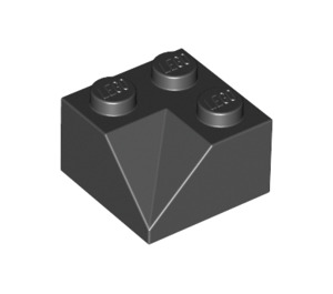 LEGO Black Slope 2 x 2 (45°) with Double Concave (Rough Surface) (3046 / 4723)