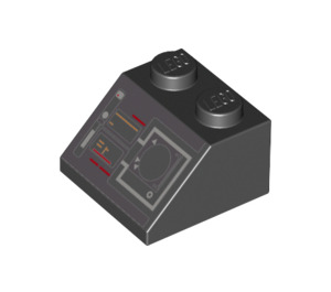 LEGO Black Slope 2 x 2 (45°) with Navigation Controls (3039 / 26015)