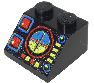 LEGO Black Slope 2 x 2 (45°) with Spyrius Horizon Controls (3039)