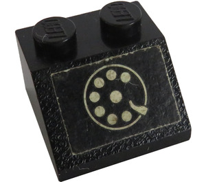 LEGO Noir Pente 2 x 2 (45°) avec Telephone Autocollant (3039)