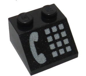 LEGO Black Slope 2 x 2 (45°) with White Phone (81124 / 81511)