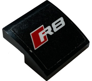 LEGO Noir Pente 2 x 2 Incurvé avec Audi "R8" Autocollant (15068)