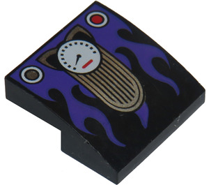 LEGO Zwart Helling 2 x 2 Gebogen met Clock / Speedometer (15068 / 29133)